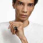 Anillo-de-coctel-Numina-Talla-octogonal-Gris-Baño-tono-oro
