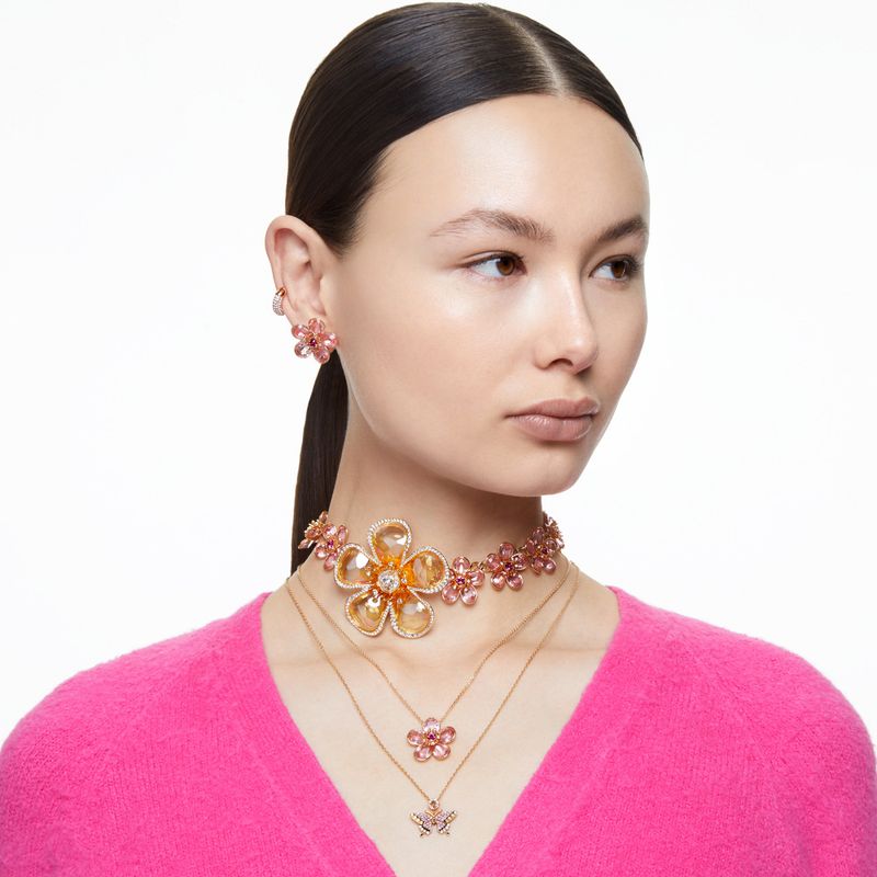 Pendientes-de-boton-Florere-Flor-Rosas-Baño-tono-oro