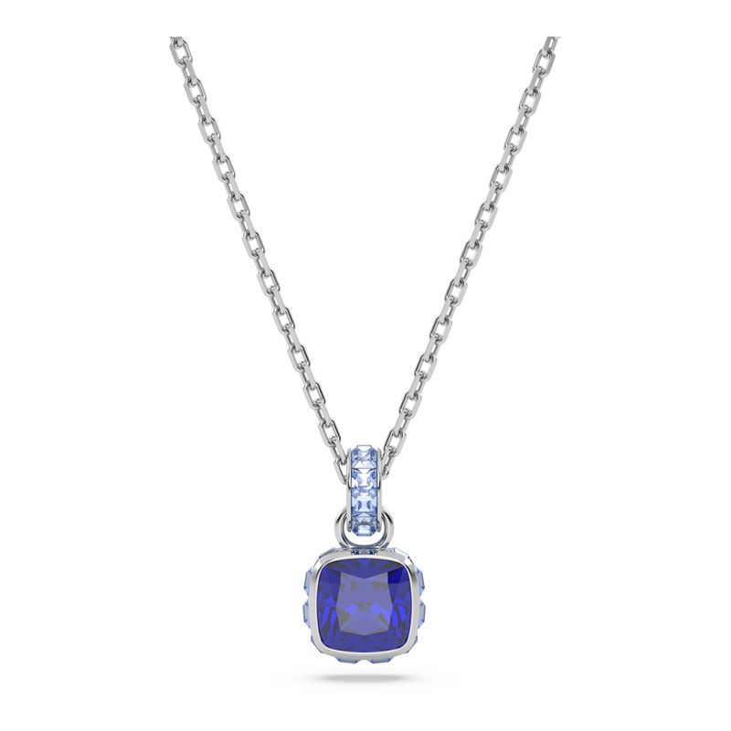 Colgante-Birthstone-Talla-cuadrada-Septiembre-Azul-Baño-de-rodio