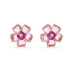 Pendientes-de-boton-Florere-Flor-Rosas-Baño-tono-oro