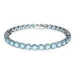 Pulsera-Matrix-Tennis-Talla-redonda-Mediana-Azul-Baño-de-rodio