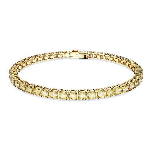 Pulsera Matrix Tennis, Talla redonda, Pequeña, Amarillo, Baño tono oro