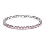Pulsera-Matrix-Tennis-Talla-redonda-Pequeña-Rosa-Baño-de-rodio