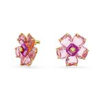 Pendientes-de-boton-Florere-Flor-Rosas-Baño-tono-oro