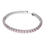 Pulsera-Matrix-Tennis-Talla-redonda-Pequeña-Rosa-Baño-de-rodio
