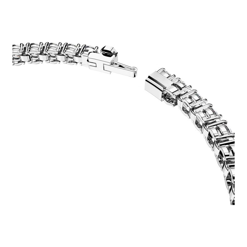 Pulsera-Matrix-Tennis-Talla-redonda-Pequeña-Blanca-Baño-de-rodio