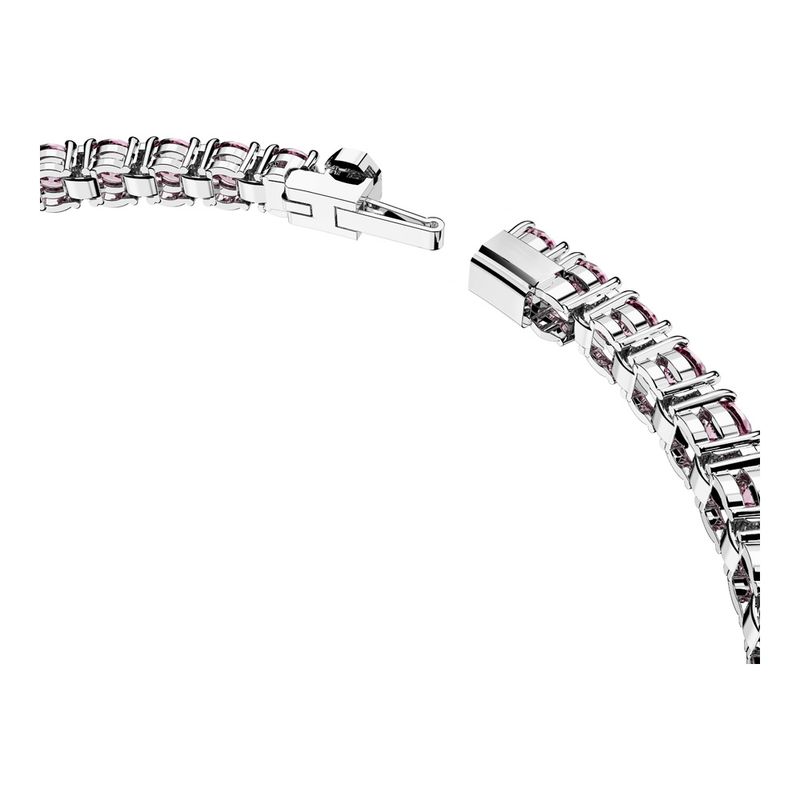 Pulsera-Matrix-Tennis-Talla-redonda-Pequeña-Rosa-Baño-de-rodio