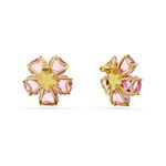 Pendientes-de-boton-Florere-Flor-Rosas-Baño-tono-oro