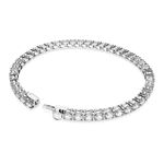 Pulsera-Matrix-Tennis-Talla-redonda-Pequeña-Blanca-Baño-de-rodio