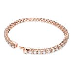 Pulsera-Matrix-Tennis-Talla-redonda-Pequeña-Blanca-Baño-tono-oro-rosa
