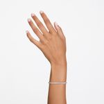 Pulsera-Matrix-Tennis-Talla-redonda-Pequeña-Blanca-Baño-de-rodio