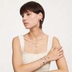 Pulsera-Matrix-Tennis-Talla-redonda-Pequeña-Blanca-Baño-tono-oro-rosa