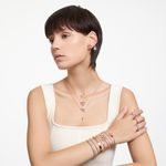 Pulsera-Matrix-Tennis-Talla-redonda-Pequeña-Blanca-Baño-tono-oro-rosa