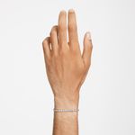 Pulsera-Matrix-Tennis-Talla-redonda-Pequeña-Blanca-Baño-de-rodio