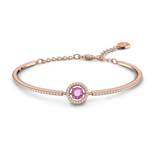 Brazalete Swarovski Sparkling  dance, Morado, Baño tono oro rosa