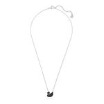 Colgante-Iconic-Swan-pequeño-negro-baño-de-rodio