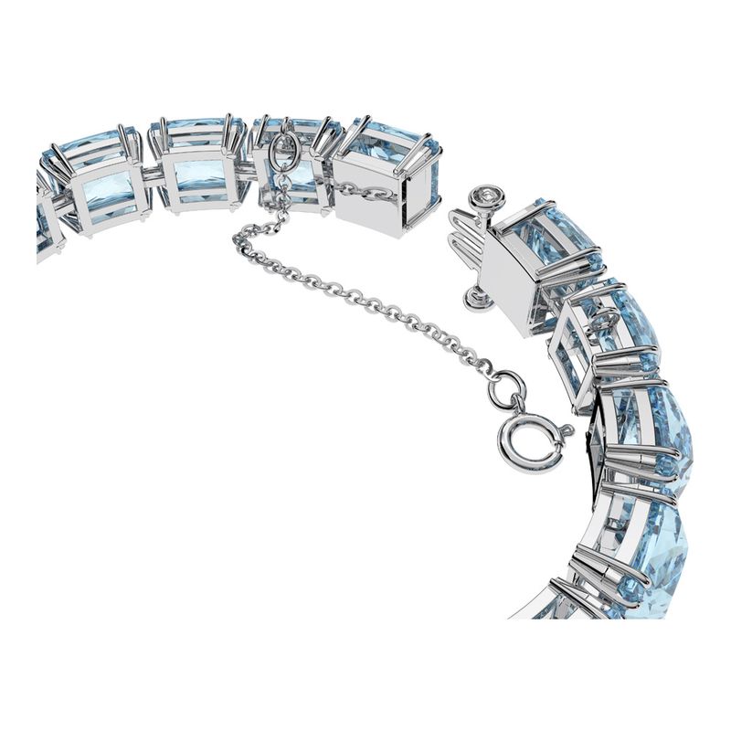 Pulsera-Millenia-Cristales-de-talla-cuadrado-Azul-Baño-de-rodio
