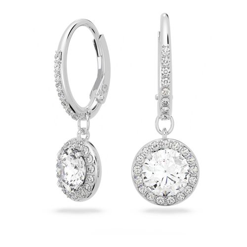Aretes Attract Light, blanco, baño de rodio
