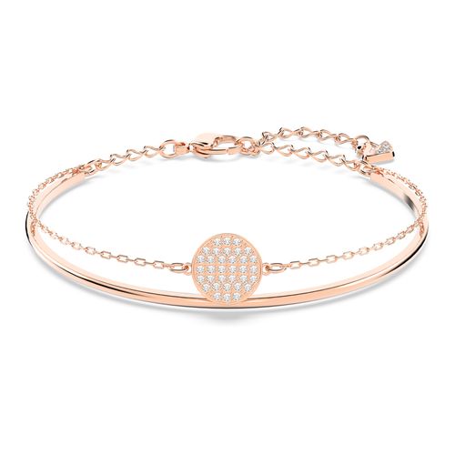 Brazalete Ginger, blanco, baño de oro rosa