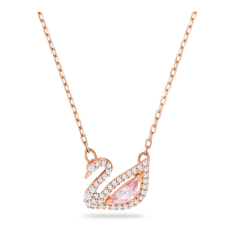 Collar-Dazzling-Swan-multicolor-baño-de-oro-rosa