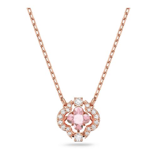 Collar Swarovski Sparkling Dance, rosa, baño tono oro rosa