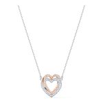 Collar-Swarovski-Infinity-Heart-blanco-combinacion-de-acabados-metalicos