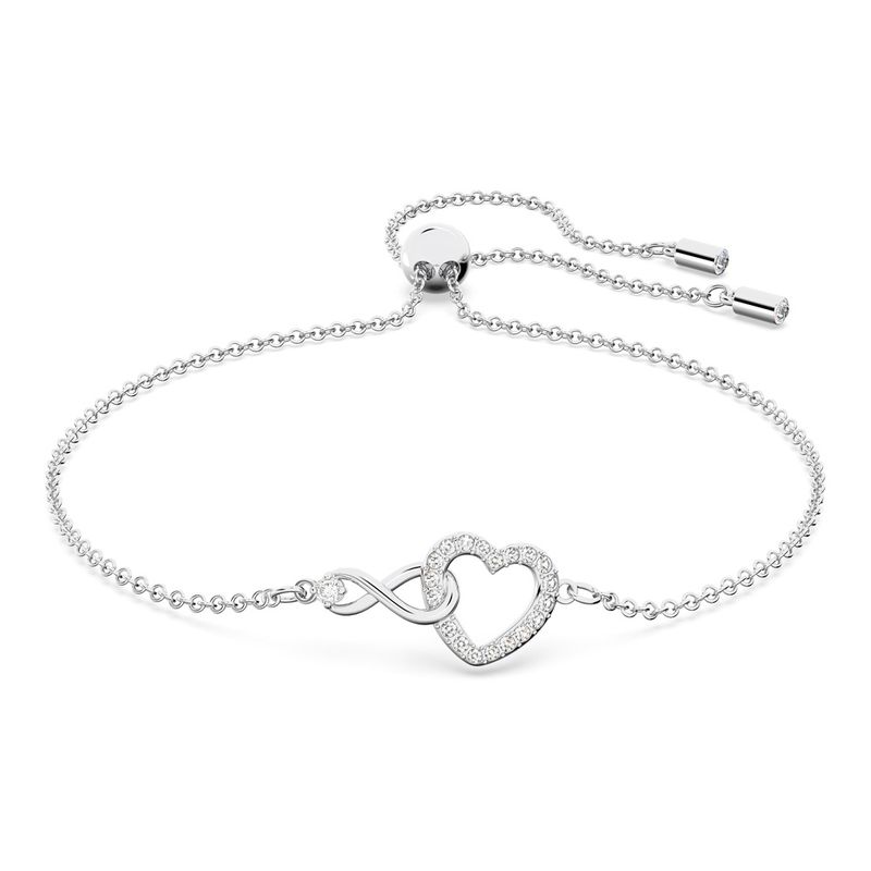 Pulsera-Swarovski-Infinity-Heart-blanco-baño-de-rodio