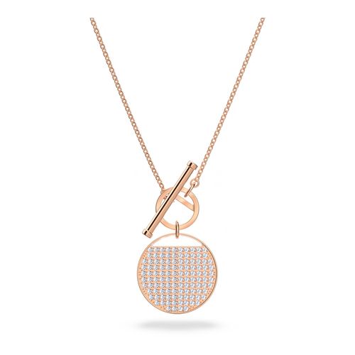 Collar Ginger T Bar, blanco, baño tono oro rosa