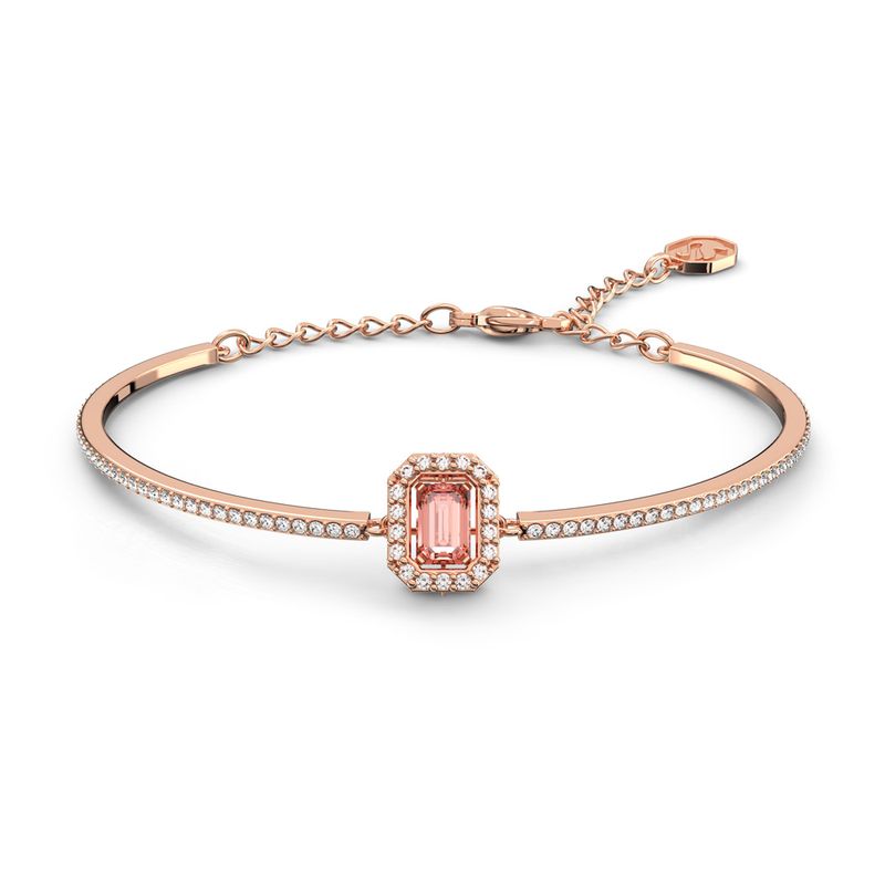 Brazalete-Millenia-Zirconia-Swarovski-de-talla-octogonal-Rosa-Baño-tono-oro-rosa