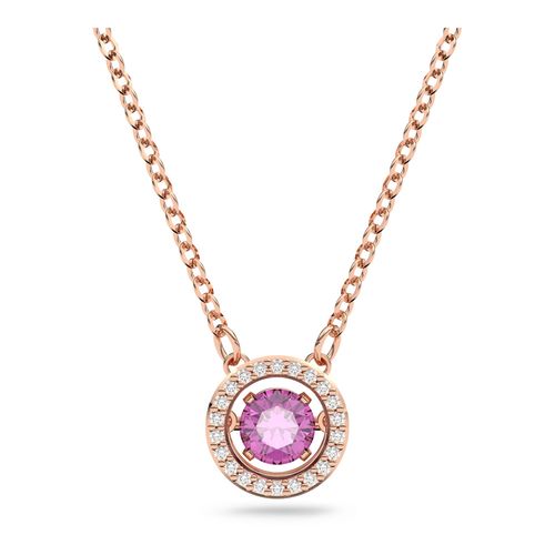 Colgante Swarovski Sparkling  dance, Morado, Baño tono oro rosa