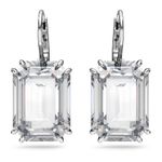 Aretes-Millenia-Cristal-de-talla-octogonal-Blancos-Baño-de-rodio