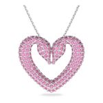 Colgante-Una-Corazon-Mediano-Rosa-Baño-de-rodio