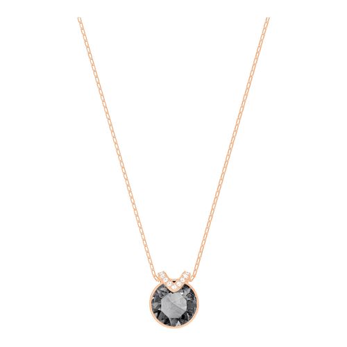 Colgante Bella V, Negro, Baño tono oro rosa