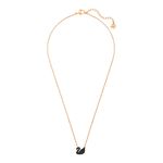 Colgante-Iconic-Swan-pequeño-negro-baño-de-oro-rosa