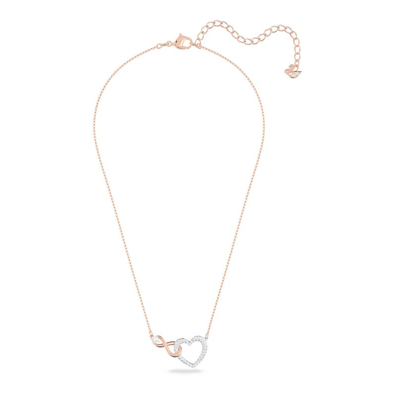 Collar-Swarovski-Infinity-Heart-blanco-combinacion-de-acabados-metalicos