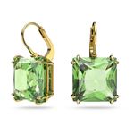 Aretes-Millenia-Cristal-de-talla-cuadrada-Verdes-Baño-tono-oro