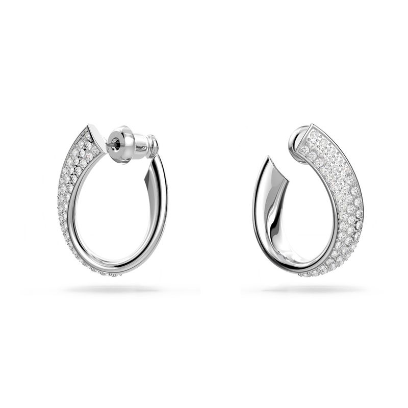 Aretes-de-aro-Exist-Pequeños-Blancos-Baño-de-rodio