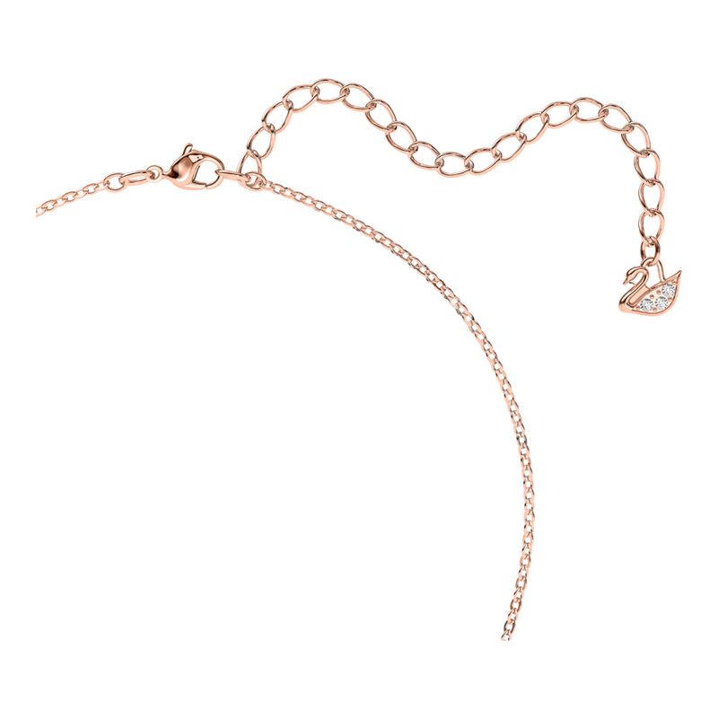 Colgante-Iconic-Swan-pequeño-negro-baño-de-oro-rosa