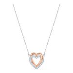 Collar-Swarovski-Infinity-Heart-blanco-combinacion-de-acabados-metalicos