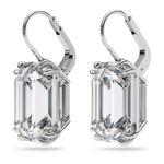 Aretes-Millenia-Cristal-de-talla-octogonal-Blancos-Baño-de-rodio