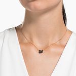 Colgante-Iconic-Swan-pequeño-negro-baño-de-oro-rosa