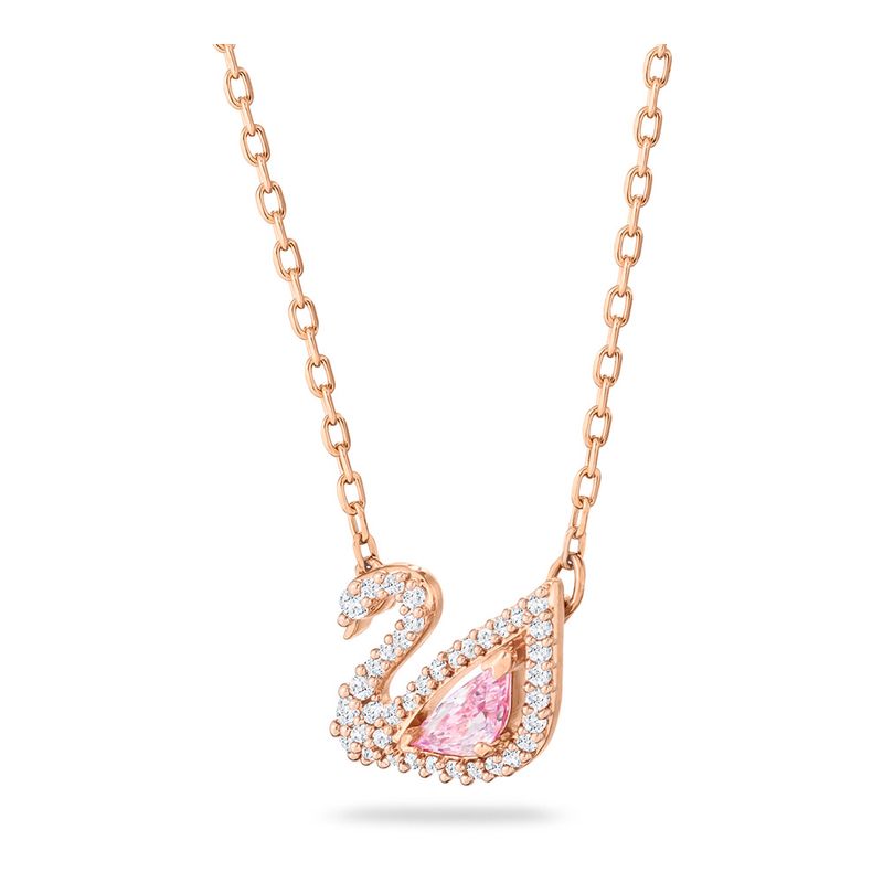 Collar-Dazzling-Swan-multicolor-baño-de-oro-rosa