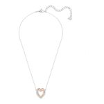 Collar-Swarovski-Infinity-Heart-blanco-combinacion-de-acabados-metalicos