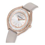 Reloj-Crystalline-Aura-correa-de-piel-gris-PVD-tono-oro-rosa