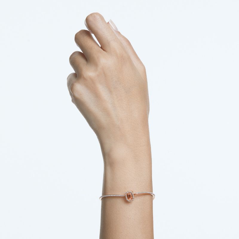 Brazalete-Millenia-Zirconia-Swarovski-de-talla-octogonal-Rosa-Baño-tono-oro-rosa