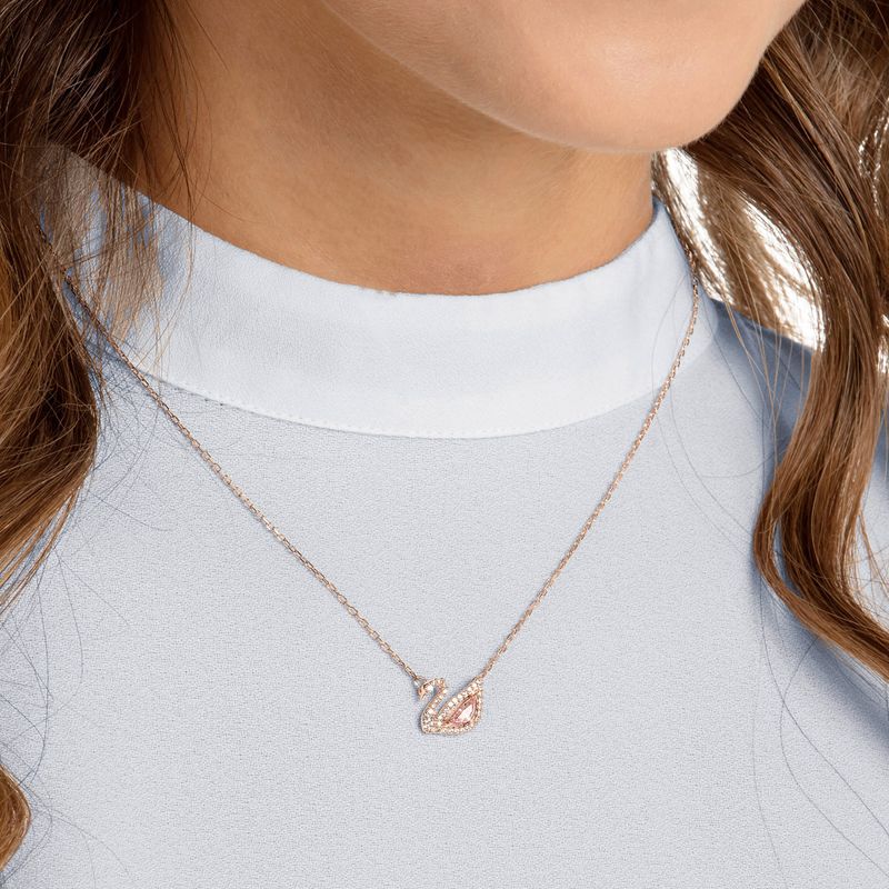Collar-Dazzling-Swan-multicolor-baño-de-oro-rosa