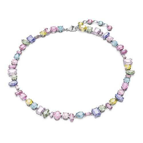 Collar Gema, Tallas mixtas, Multicolor, Baño de rodio