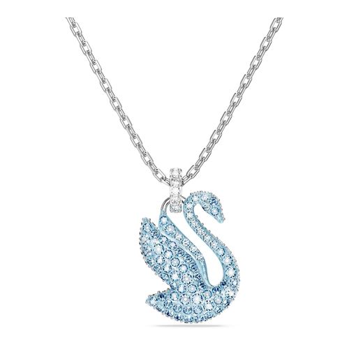 Colgante Swarovski Iconic Swan, Cisne, Azul, Baño de rodio