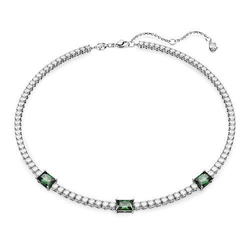 Collar Matrix Tennis, Tallas mixtas, Verde, Baño de rodio