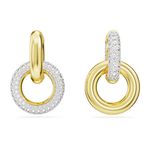 Pendientes-de-aro-Dextera-Bucle-entrelazado-Blancos-Baño-tono-oro